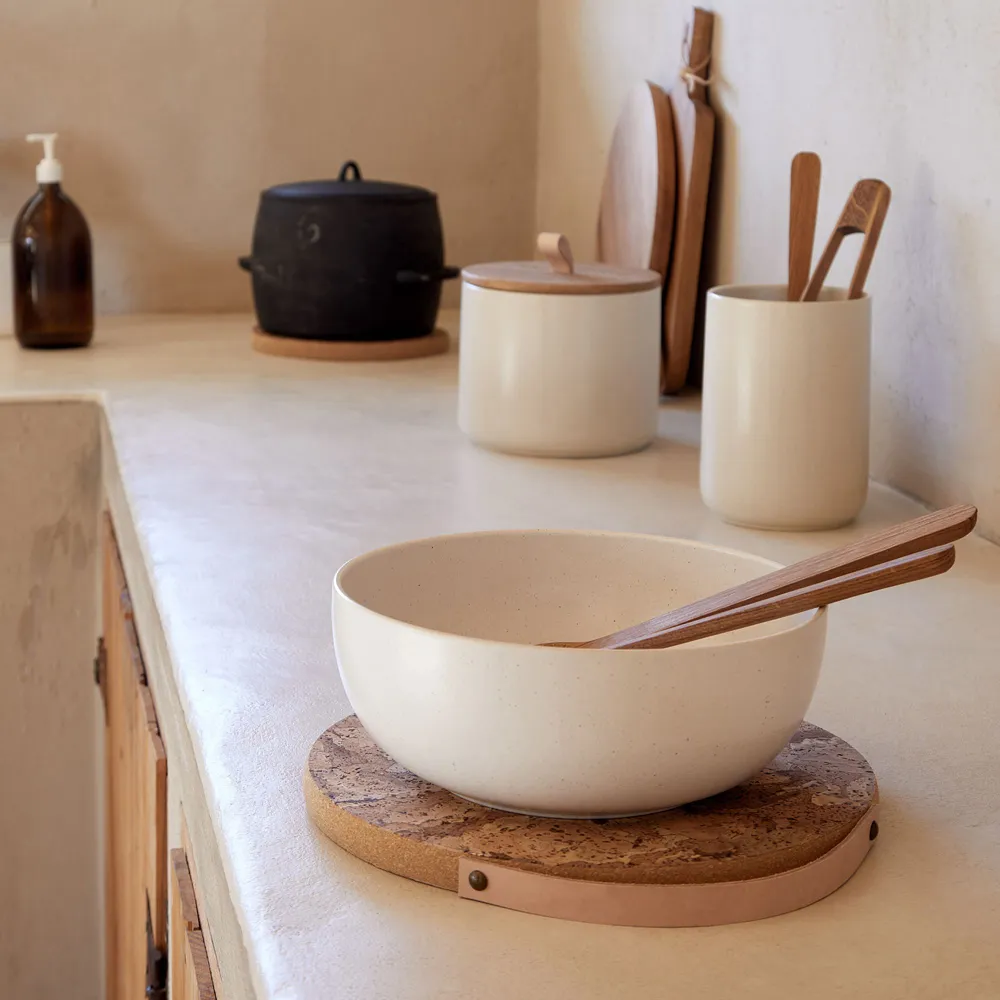 Pacifica 10" Serving Bowl - Vanilla, Stoneware