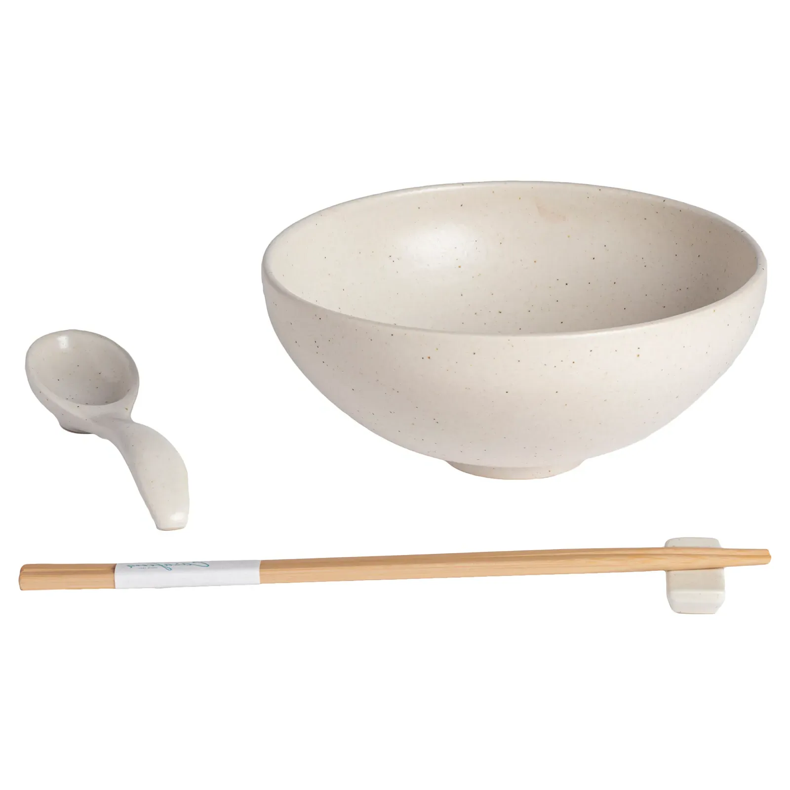 Pacifica 3 Piece Ramen Bowl Set - Vanilla, Stoneware