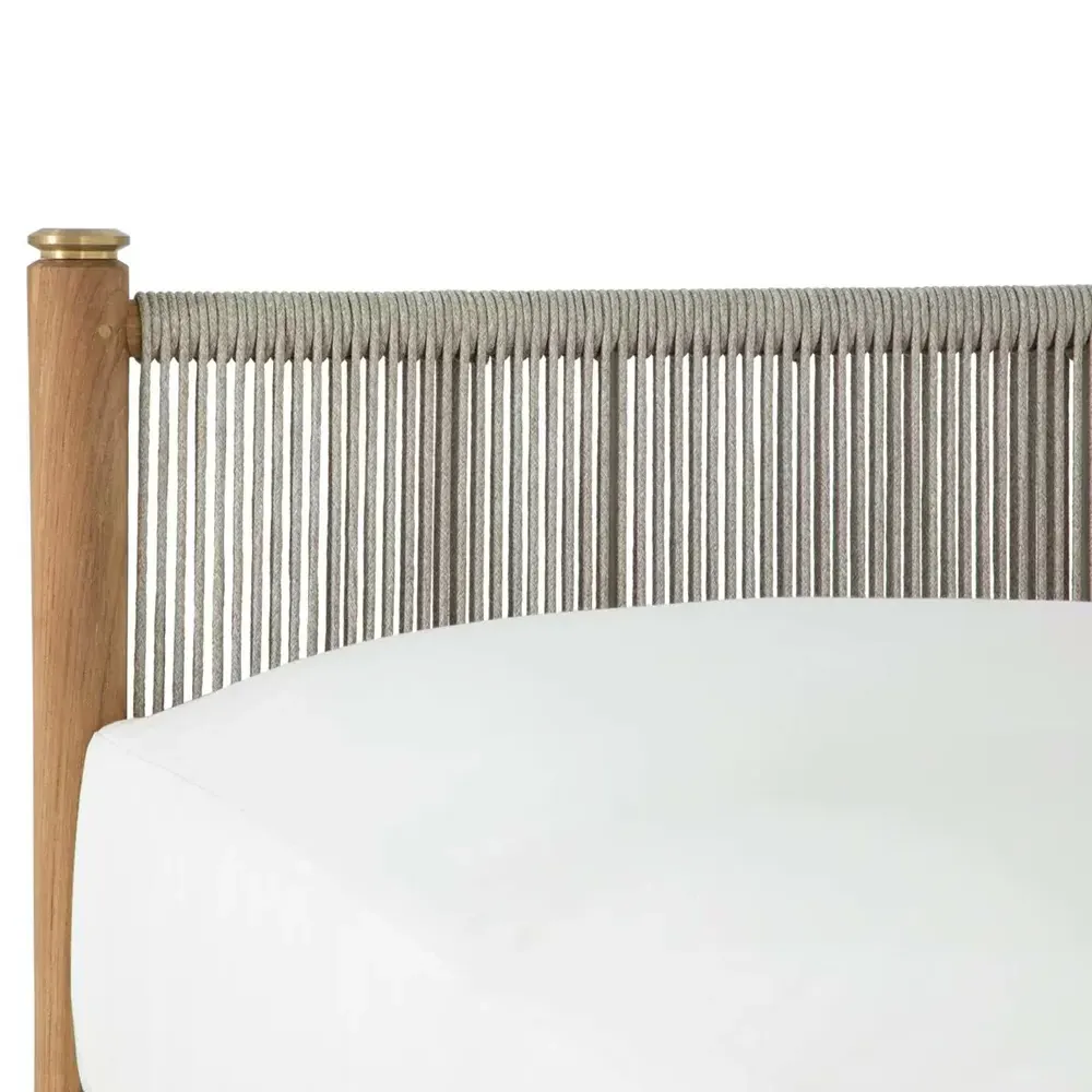 Pacifica 88" Outdoor Sofa - White, Teak