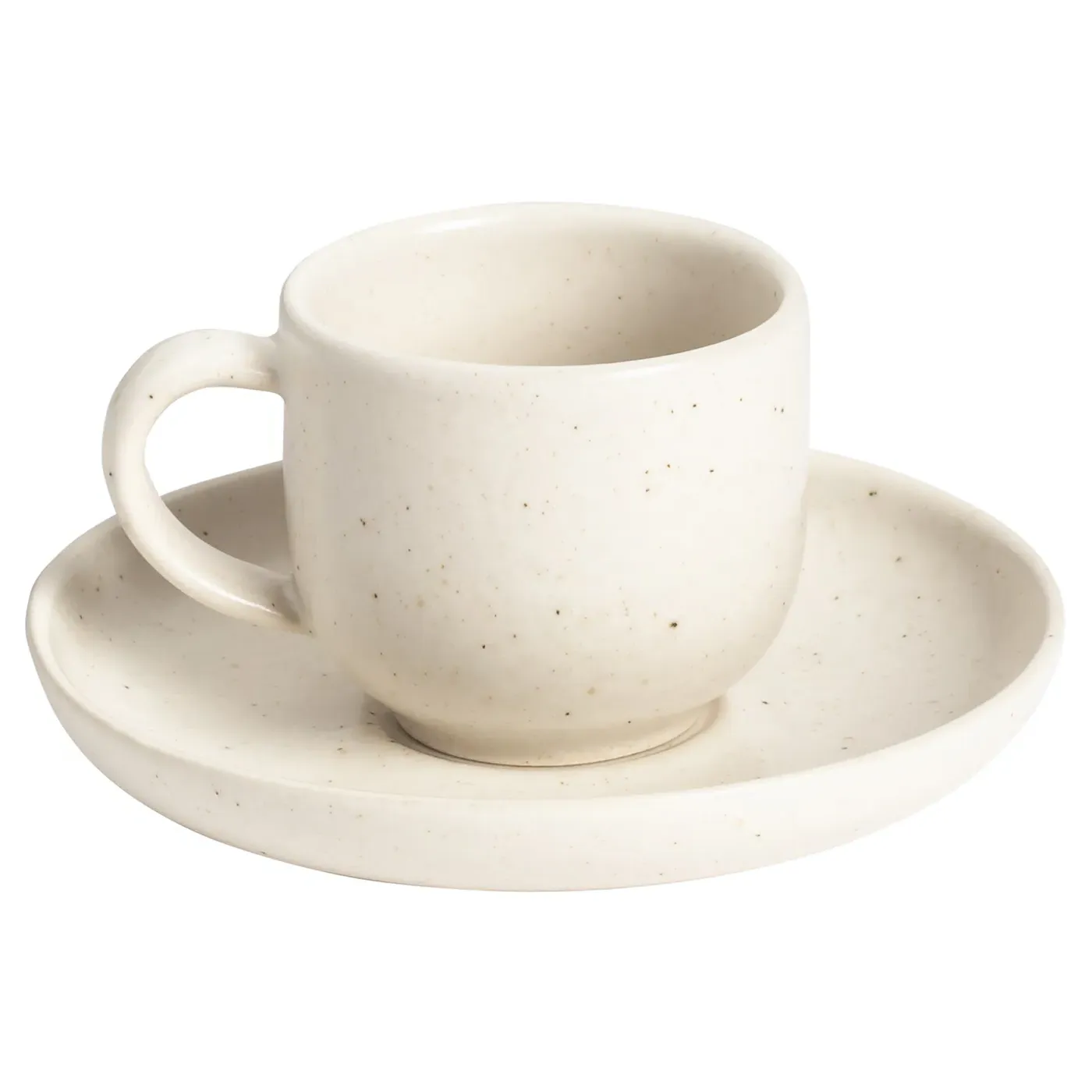 Pacifica Coffee Cup and Saucer - Vanilla, Stoneware
