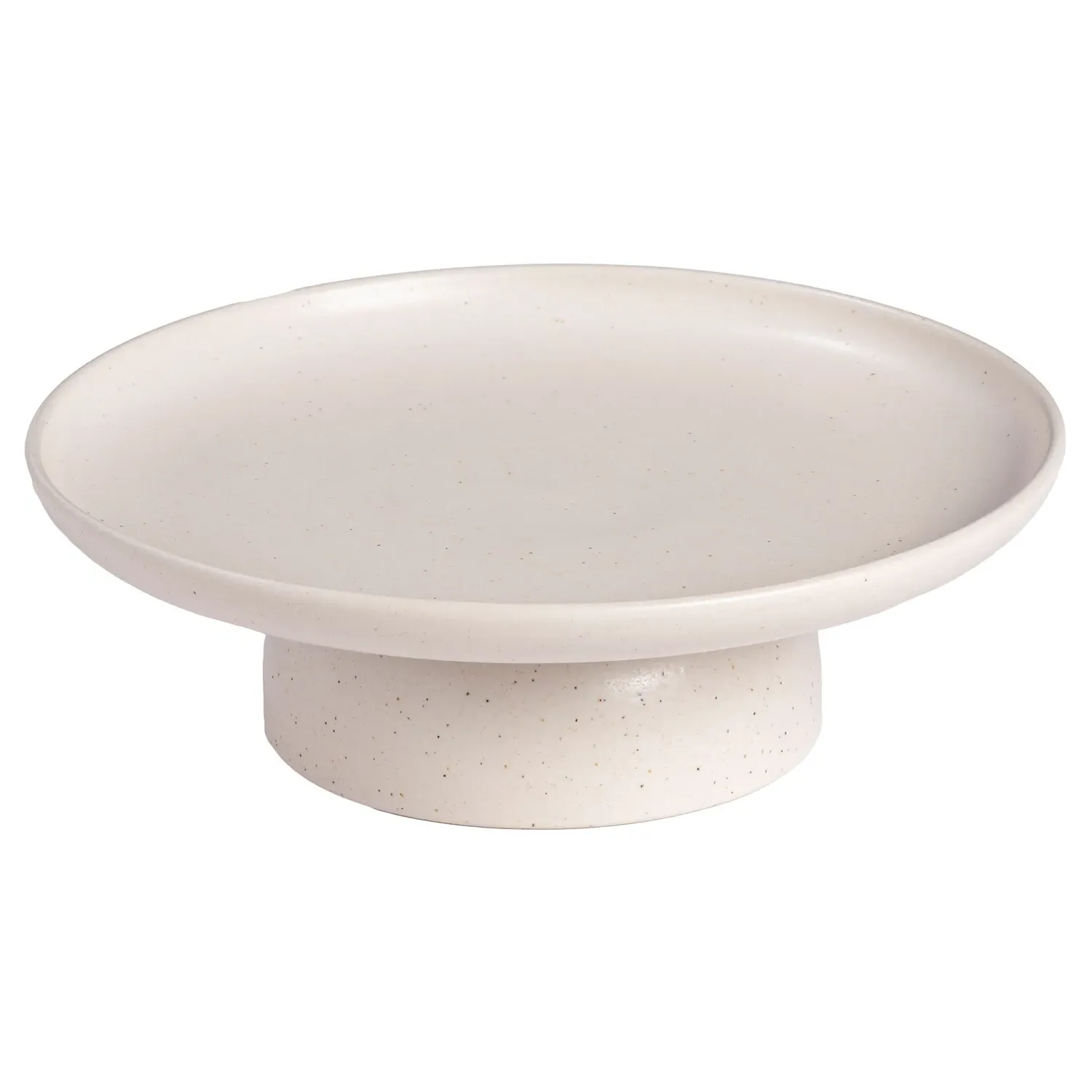 Pacifica Footed Cake Plate - Vanilla, Stoneware