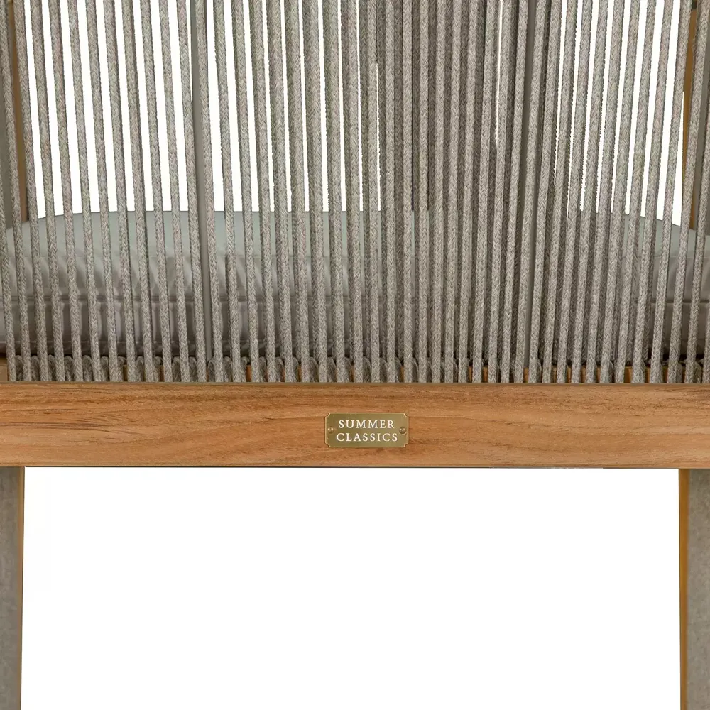 Pacifica Outdoor Dining Arm Chair - White, Teak