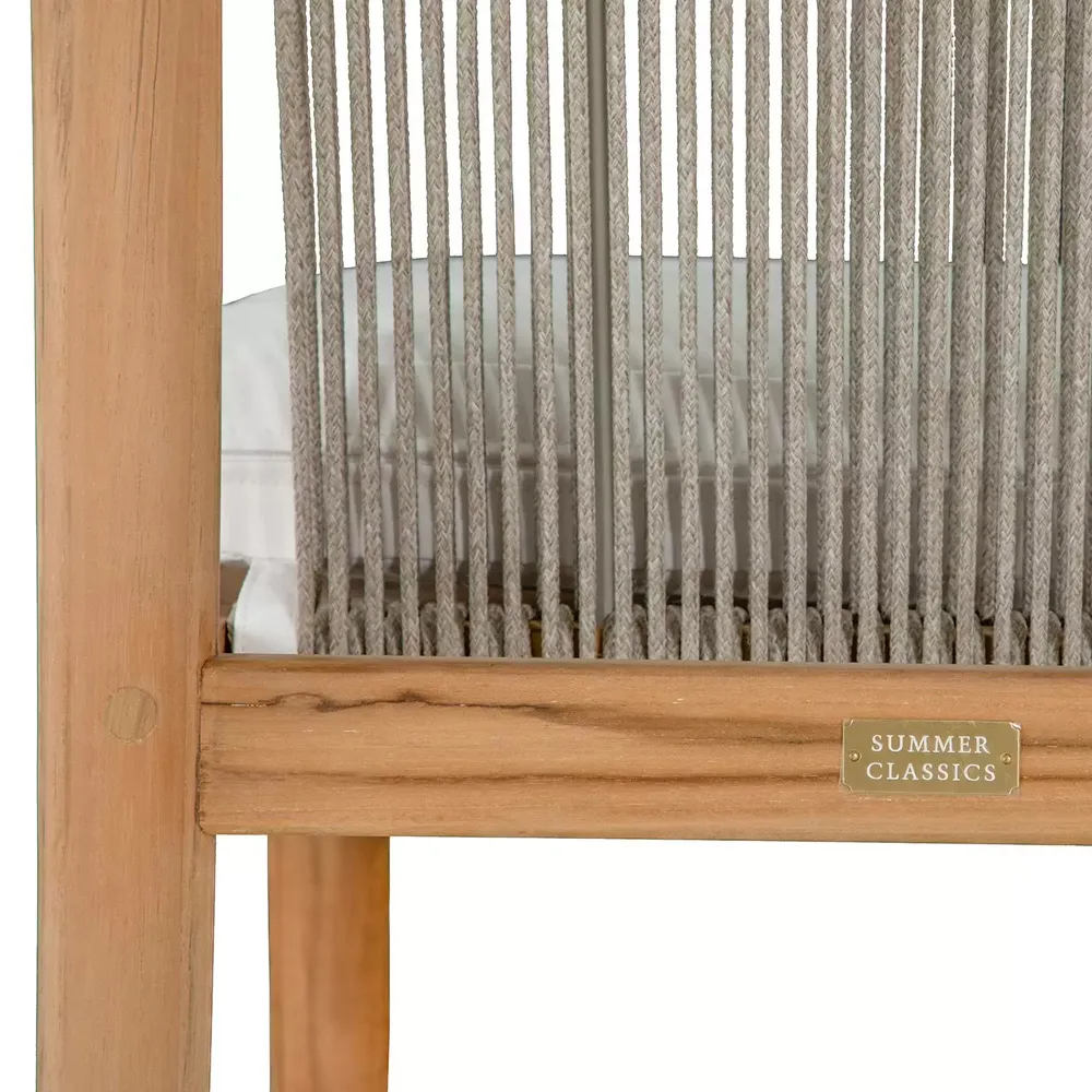 Pacifica Outdoor Dining Side Chair - White, Teak