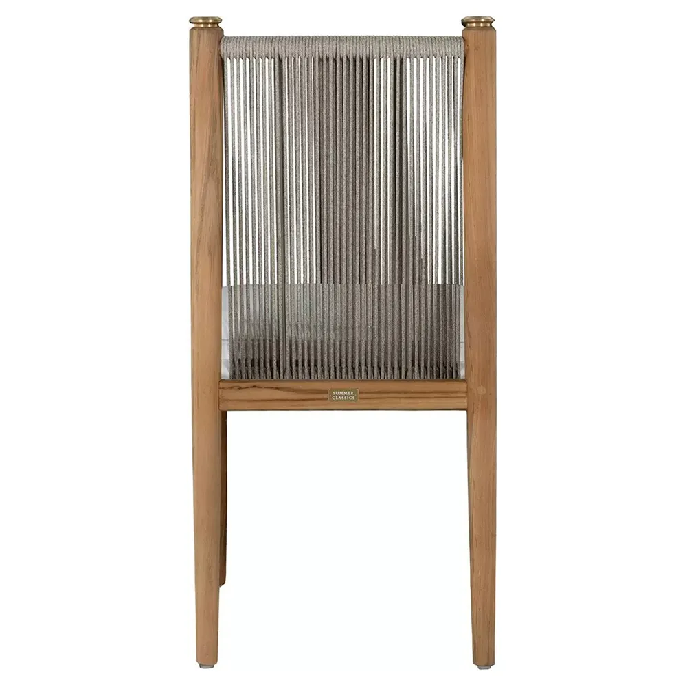 Pacifica Outdoor Dining Side Chair - White, Teak