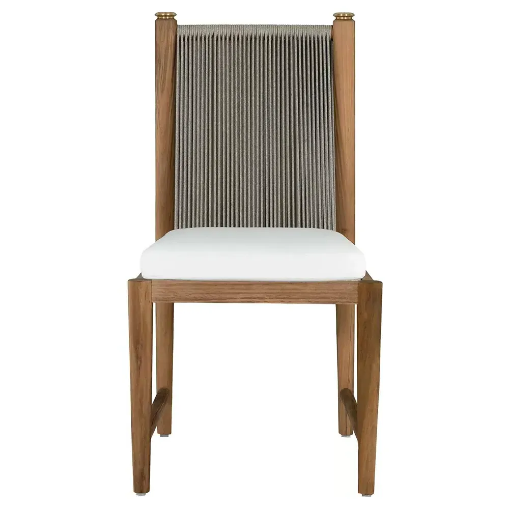 Pacifica Outdoor Dining Side Chair - White, Teak image