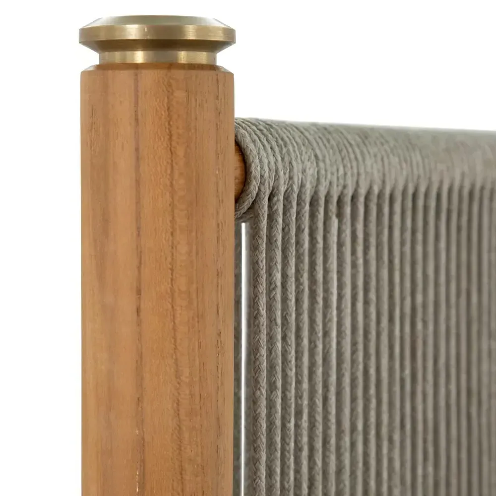 Pacifica Outdoor Lounge Arm Chair - White, Teak