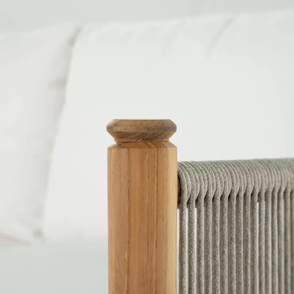 Pacifica Outdoor Loveseat - White, Teak