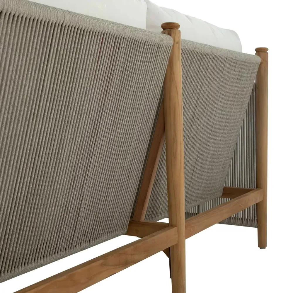 Pacifica Outdoor Loveseat - White, Teak