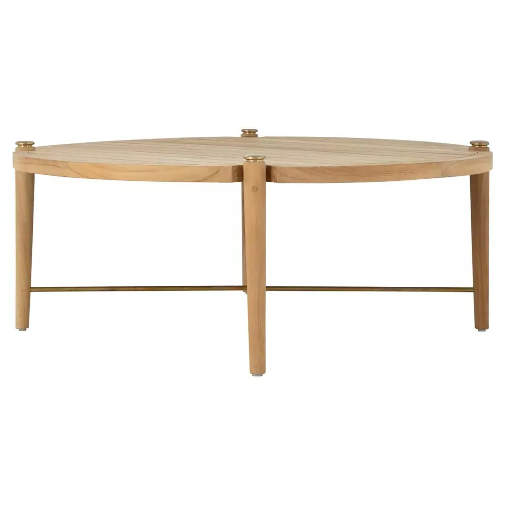 Pacifica Round Outdoor Coffee Table - Brown, Teak