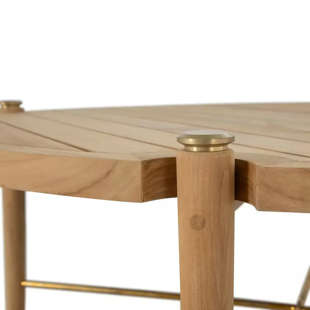 Pacifica Round Outdoor Coffee Table - Brown, Teak