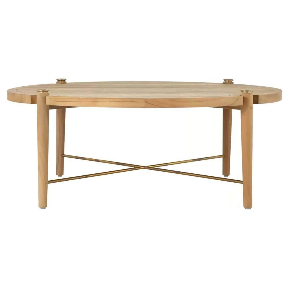 Pacifica Round Outdoor Coffee Table - Brown, Teak