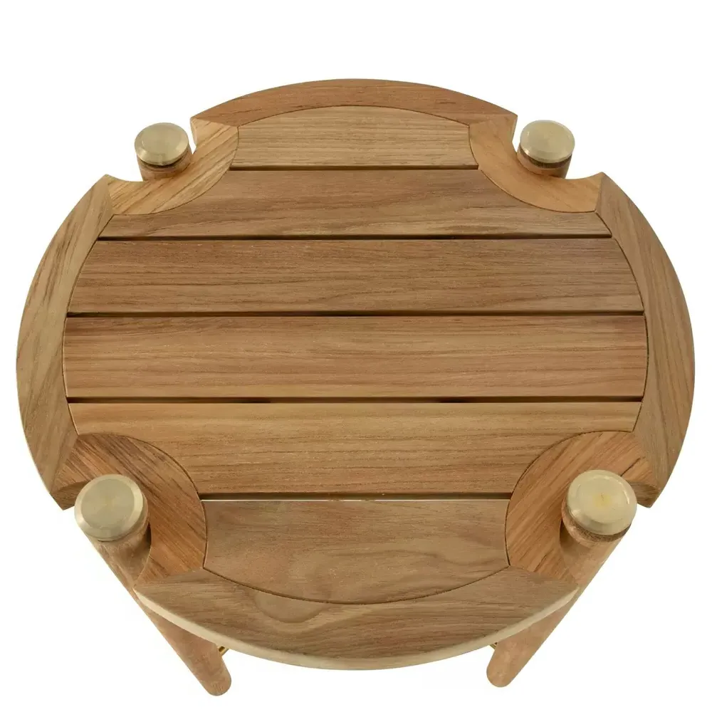 Pacifica Round Outdoor End Table - Brown, Teak