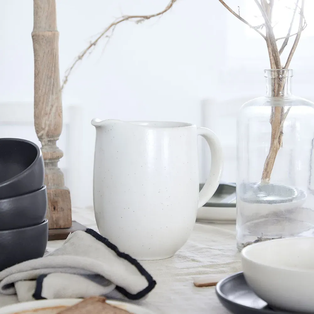 Pacifica Stoneware Pitcher - Vanilla