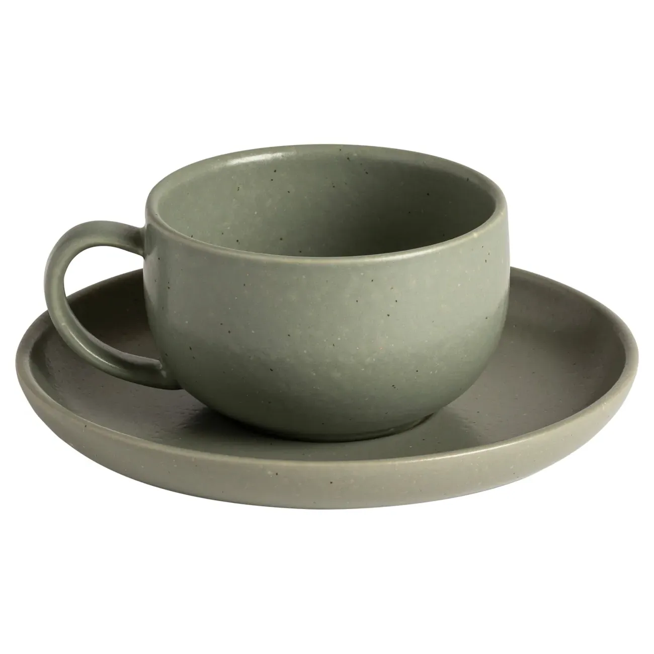 Pacifica Tea Cup and Saucer - Artichoke, Stoneware image