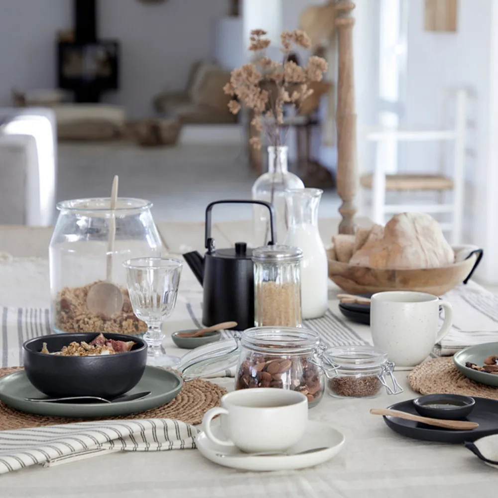 Pacifica Tea Cup and Saucer - Vanilla, Stoneware