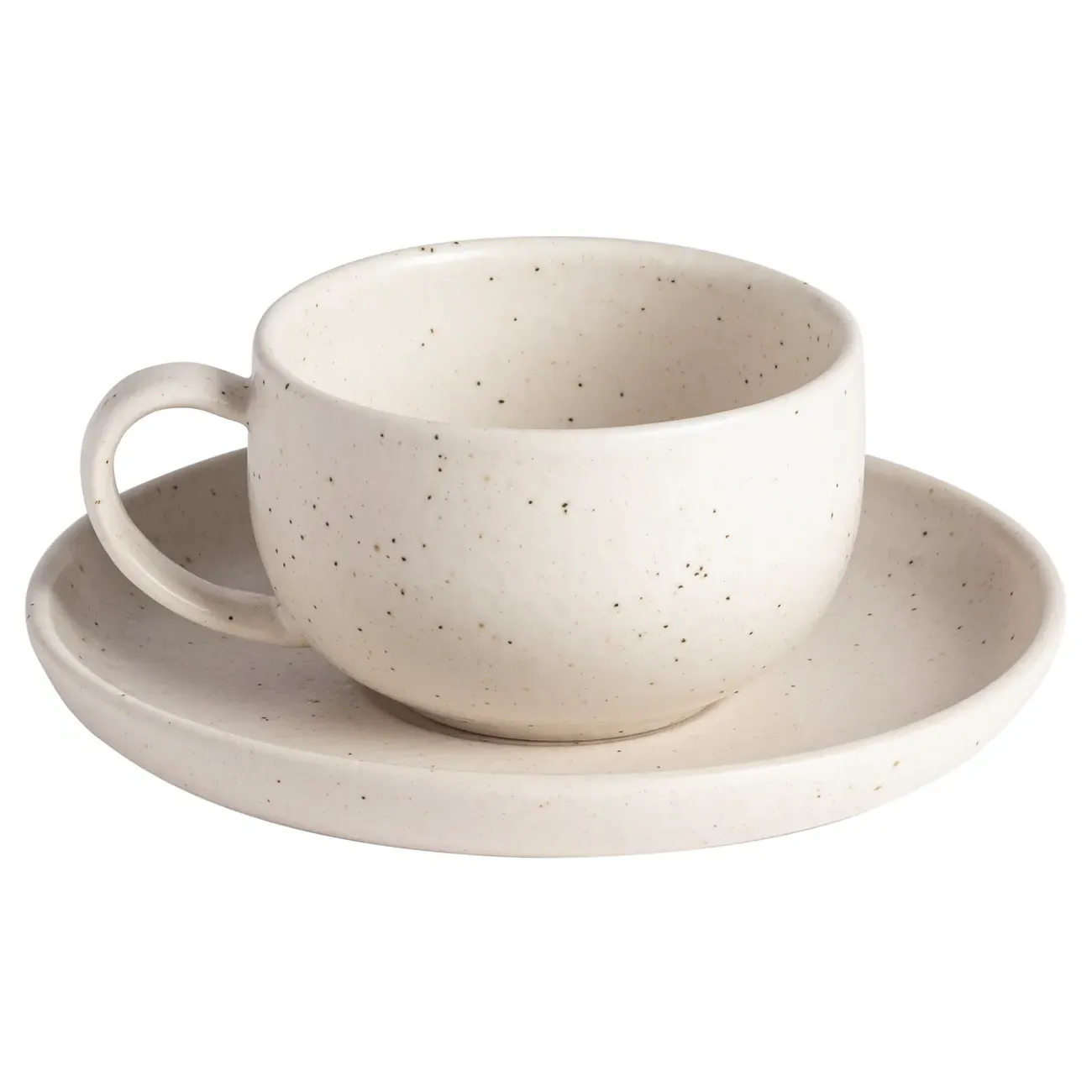 Pacifica Tea Cup and Saucer - Vanilla, Stoneware
