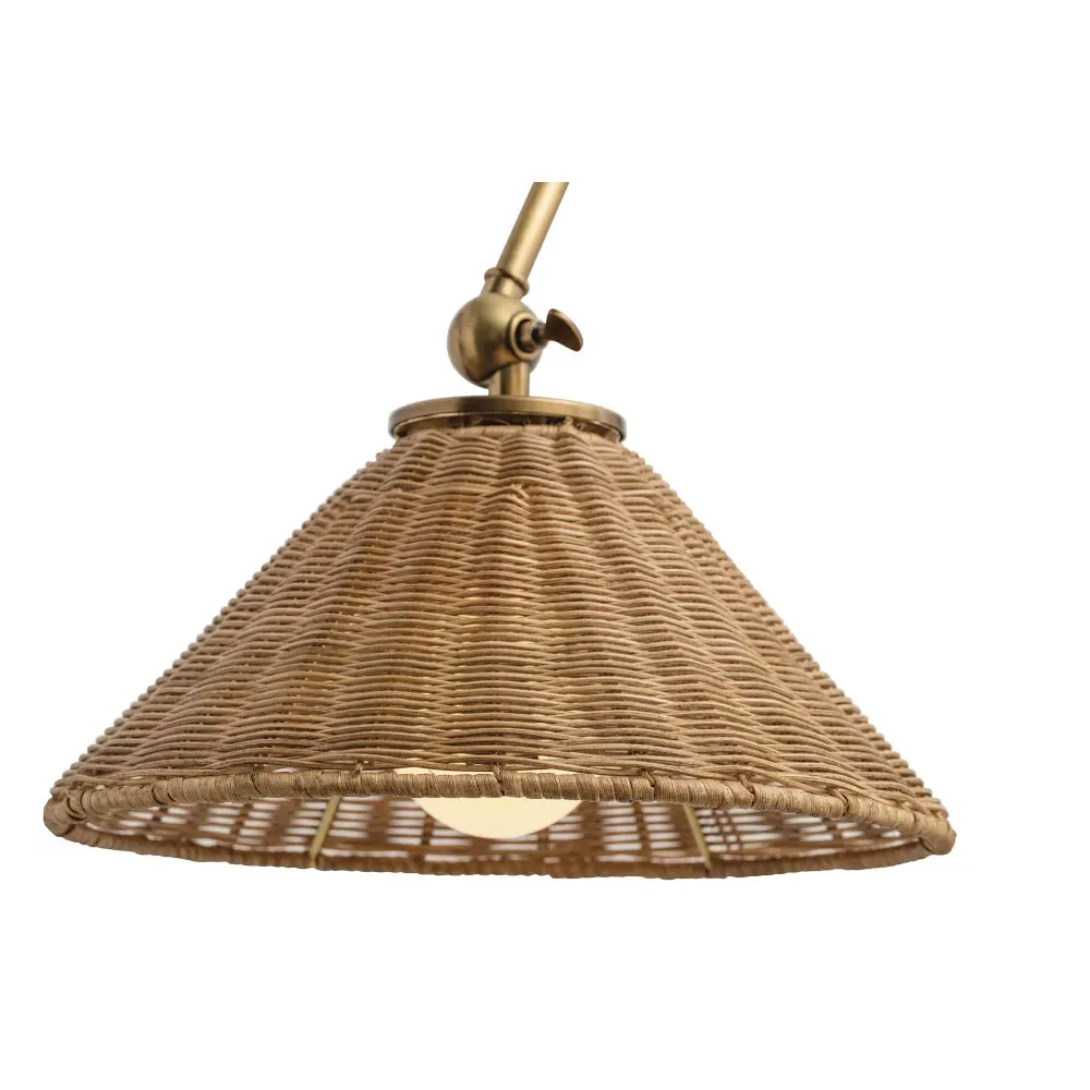Padma Coastal Beach Wall Sconce - Brown, Rattan