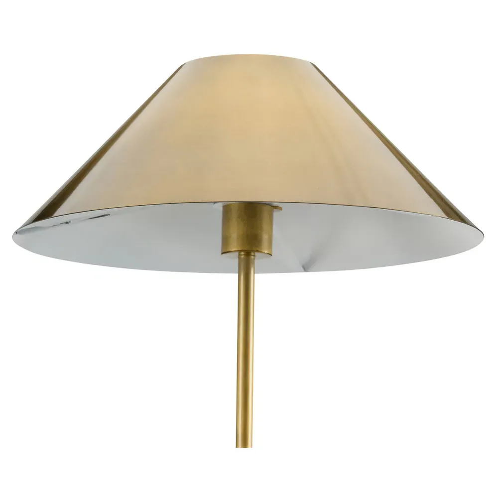 Paelle Ceramic Table Lamp - Grey, Antique Brass