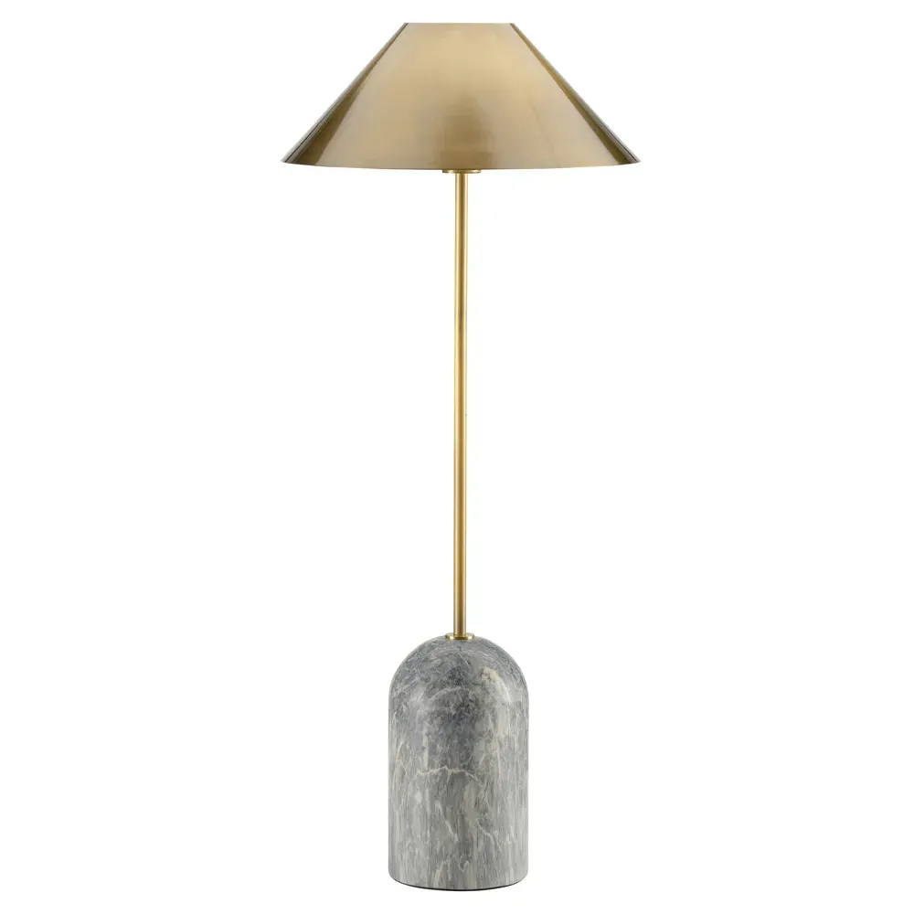 Paelle Ceramic Table Lamp - Grey, Antique Brass image