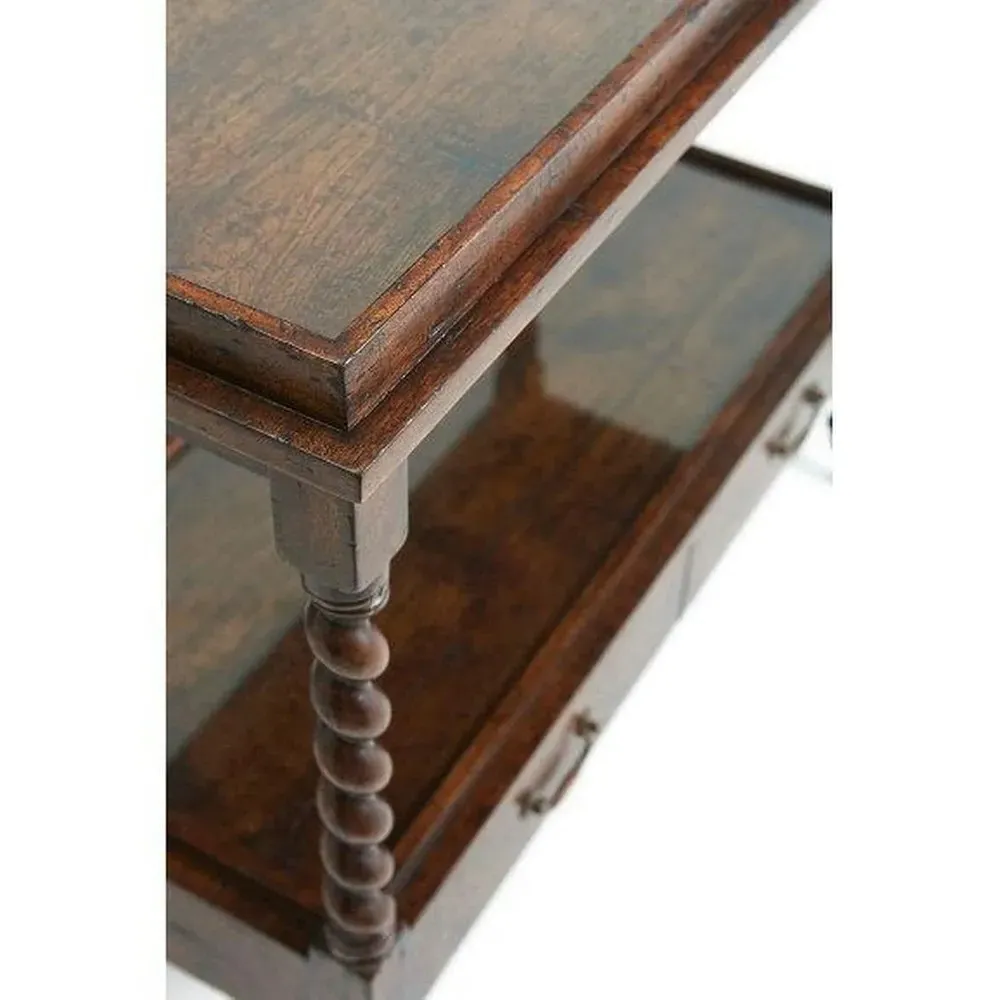 Paige Bar Cart with Drawers - Brown, Mahogany