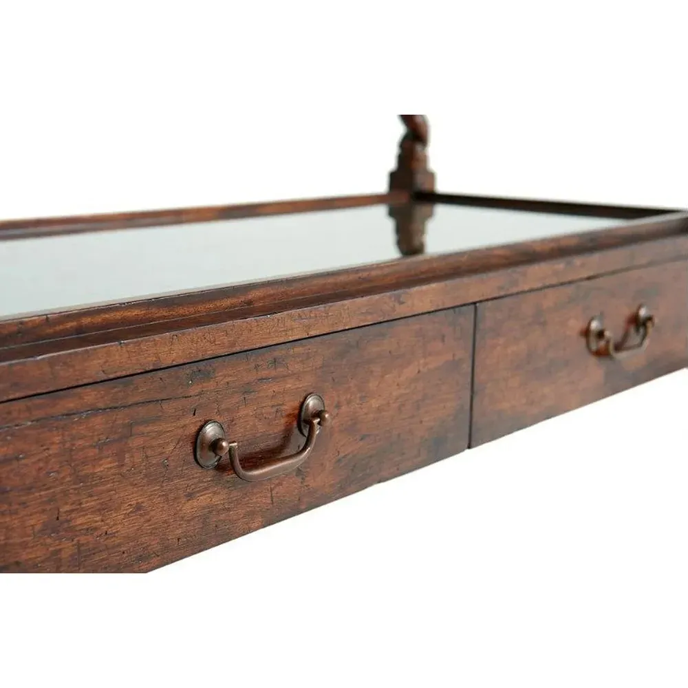 Paige Bar Cart with Drawers - Brown, Mahogany