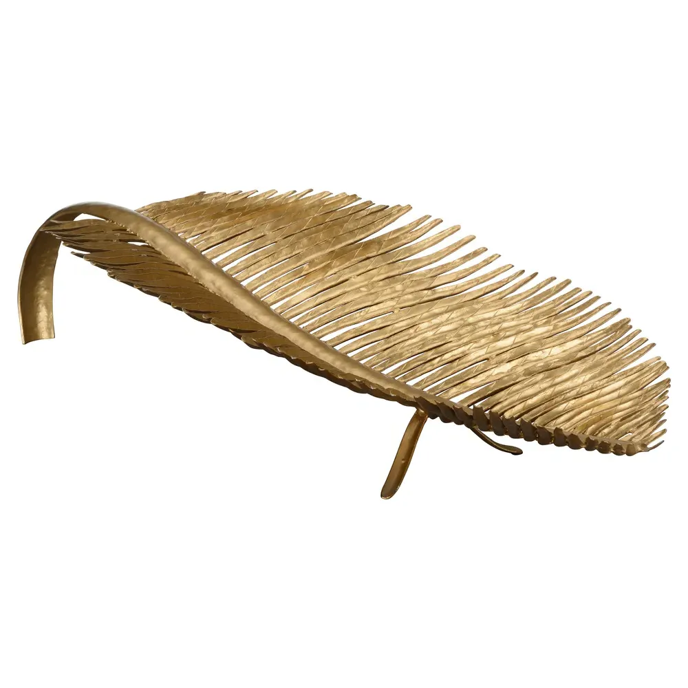 Pallas Palm Leaf Decorative Bowl - Gold, Metal