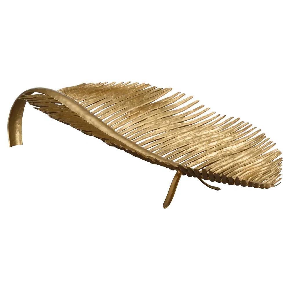 Pallas Palm Leaf Decorative Bowl - Gold, Metal