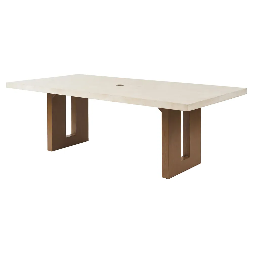 Palm Desert Rectangular Outdoor Dining Table - White, Stone