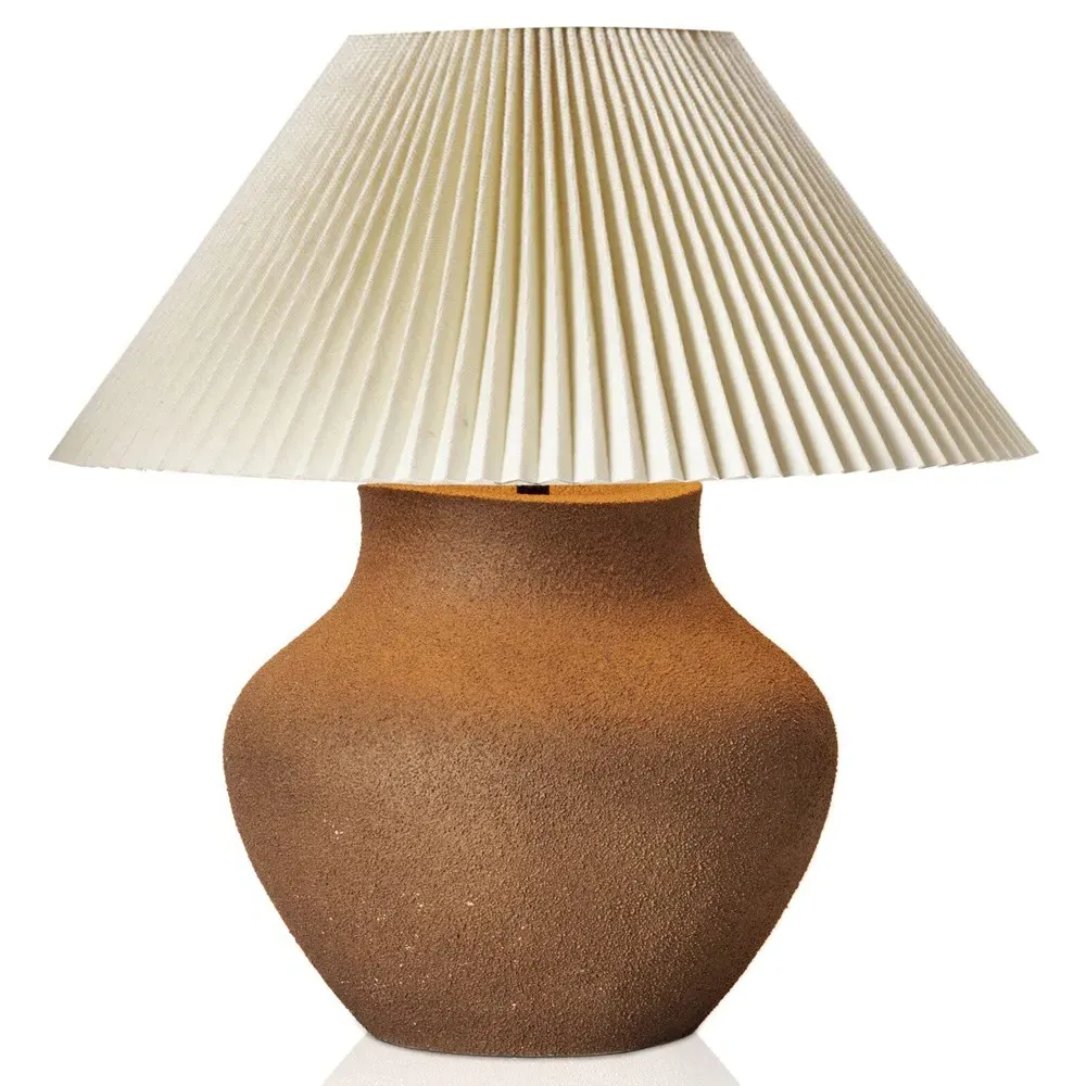 Palma Textured Table Lamp - Dark Brown, Ceramic