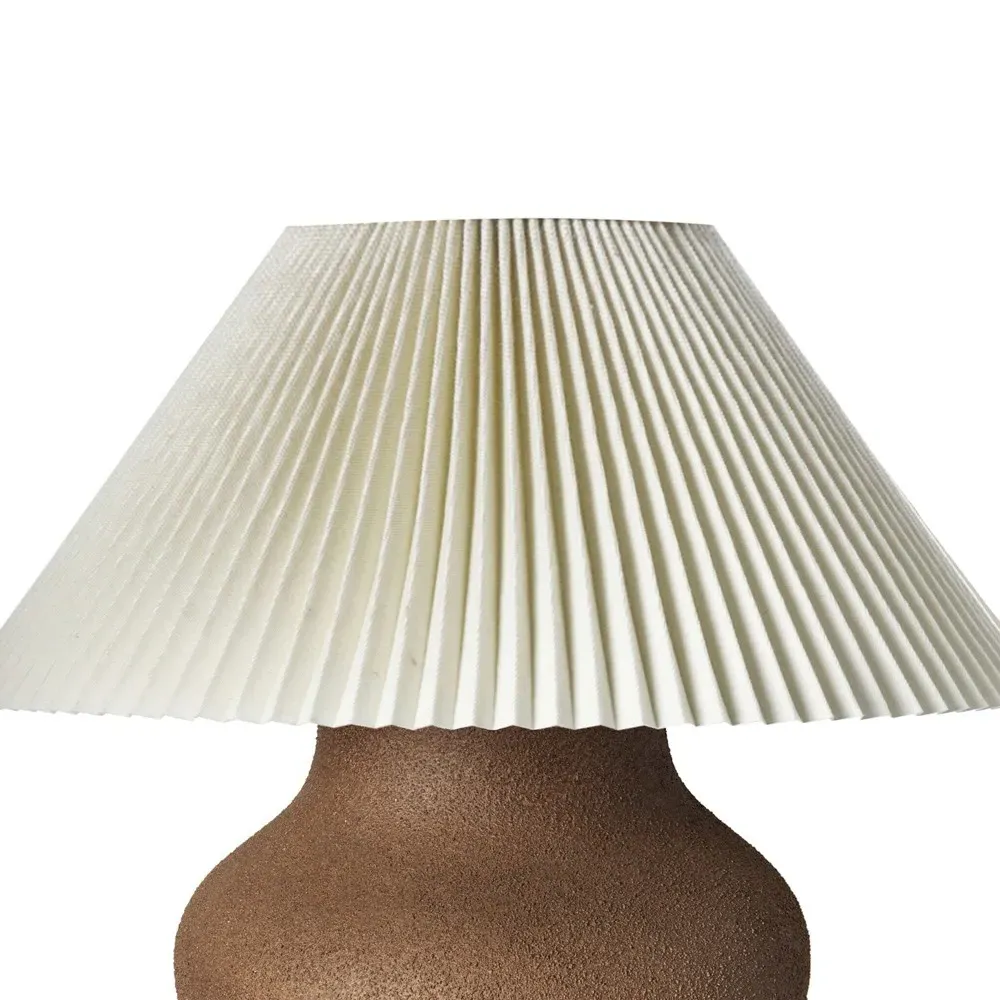 Palma Textured Table Lamp - Dark Brown, Ceramic