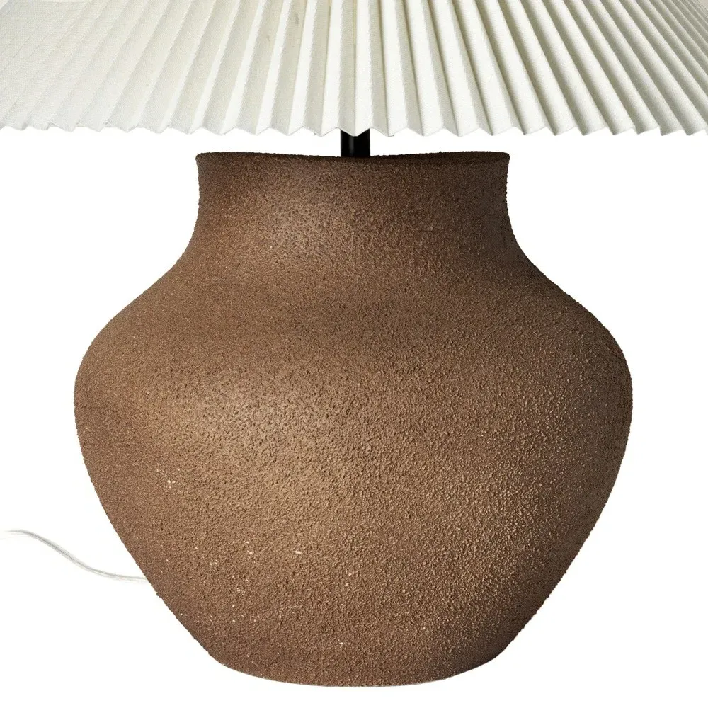 Palma Textured Table Lamp - Dark Brown, Ceramic