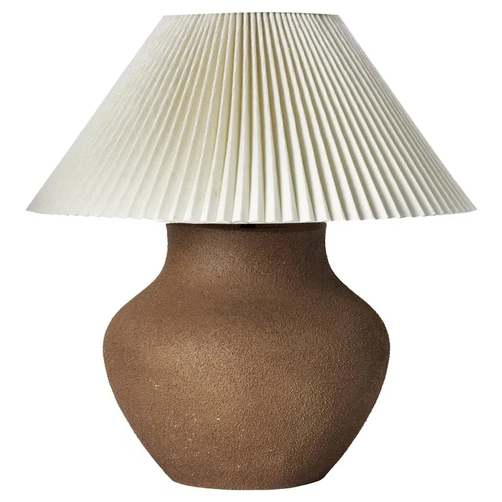 Palma Textured Table Lamp - Dark Brown, Ceramic image
