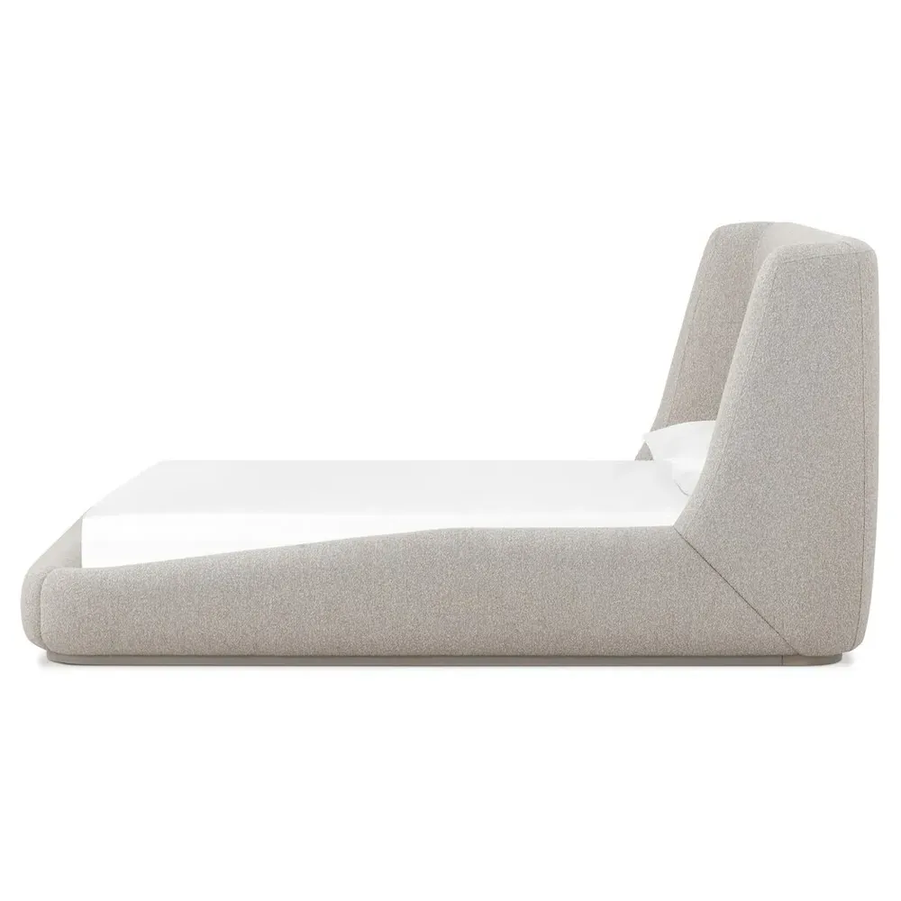 Palmer Queen Size Wingback Bed - Light Grey