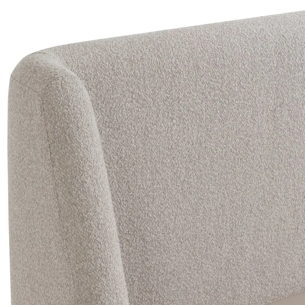 Palmer Queen Size Wingback Bed - Light Grey