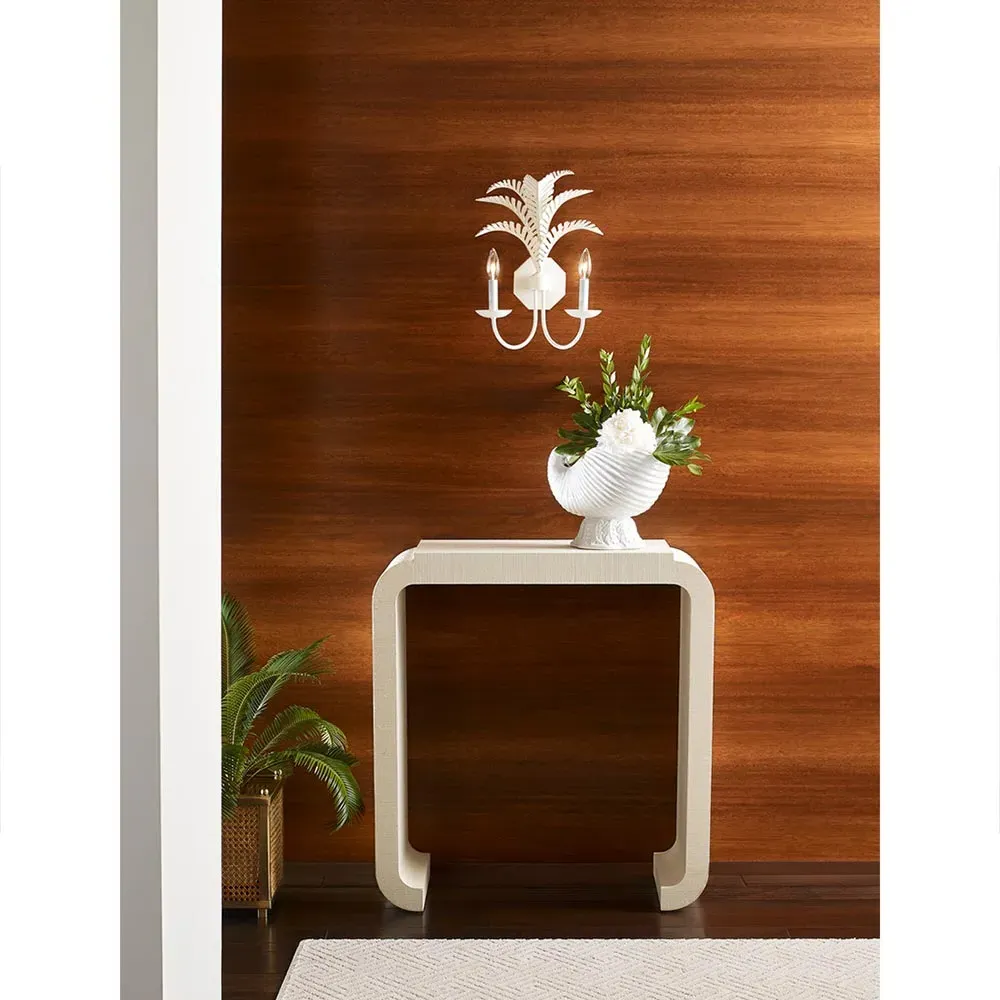 Palmera Coastal Beach Candle Light Wall Sconce - White