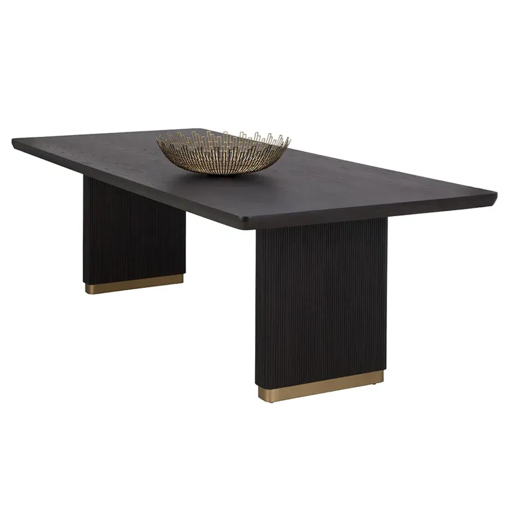Palmerston Rectangular Dining Table - Charcoal, Oak