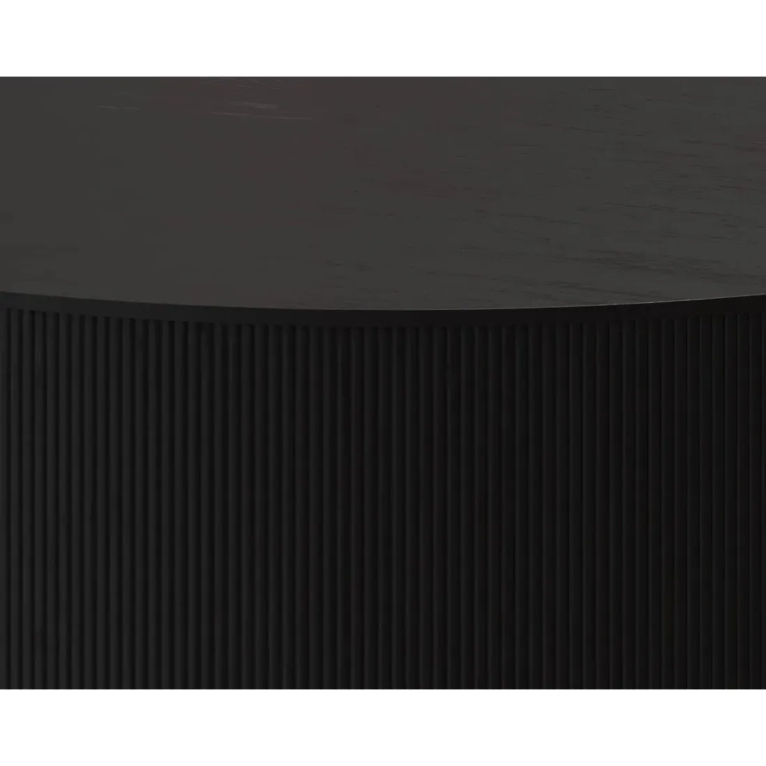 Palmerston Round Coffee Table - Black, Oak