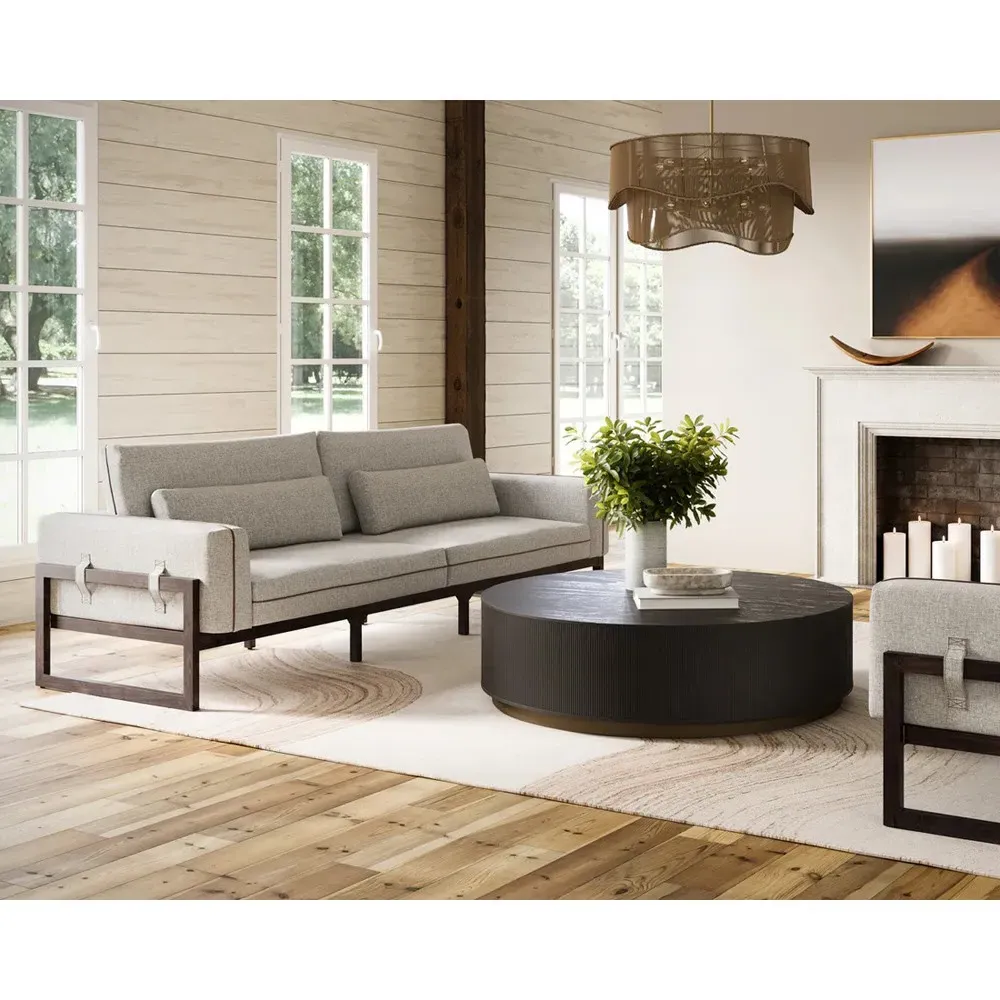 Palmerston Round Coffee Table - Black, Oak