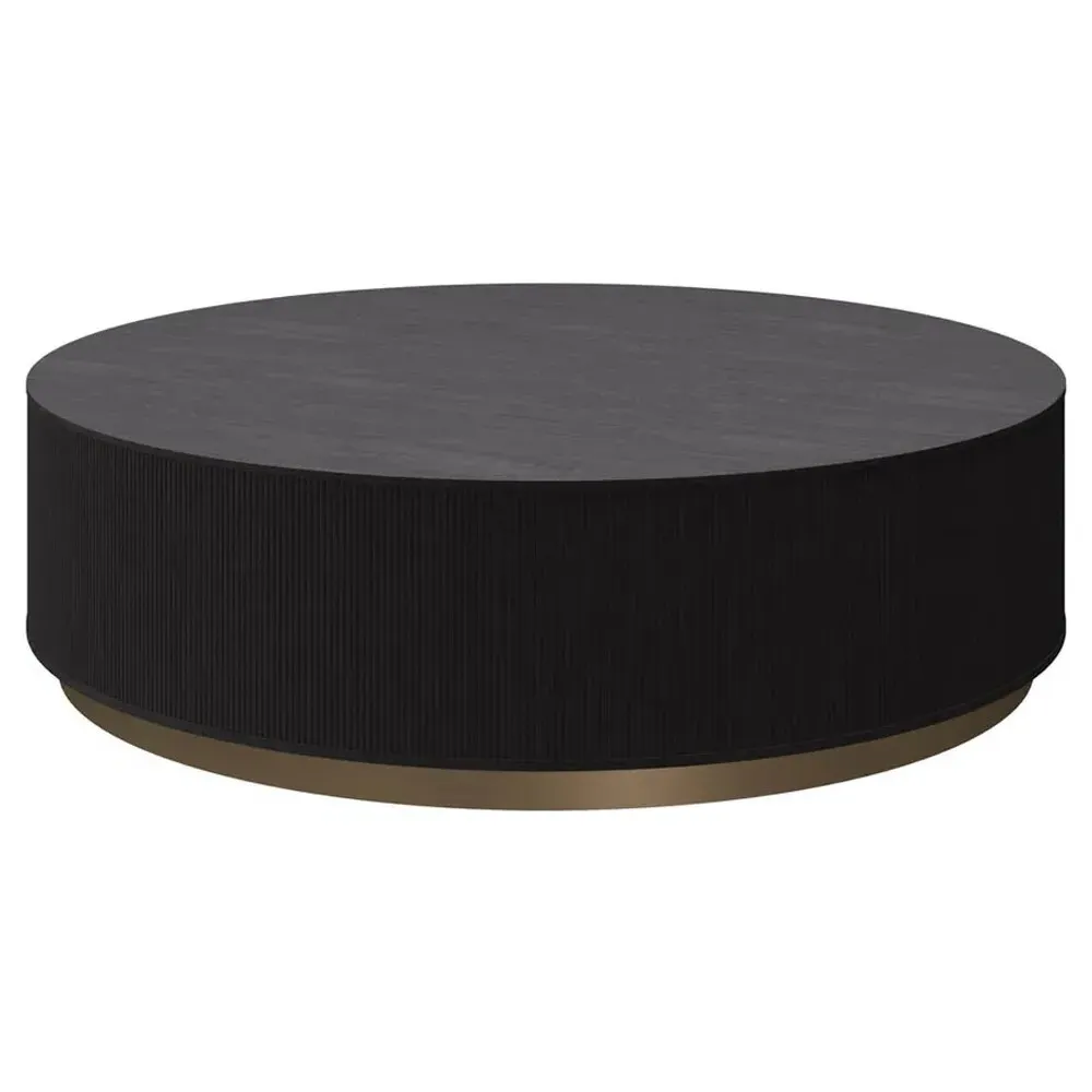 Palmerston Round Coffee Table - Black, Oak image
