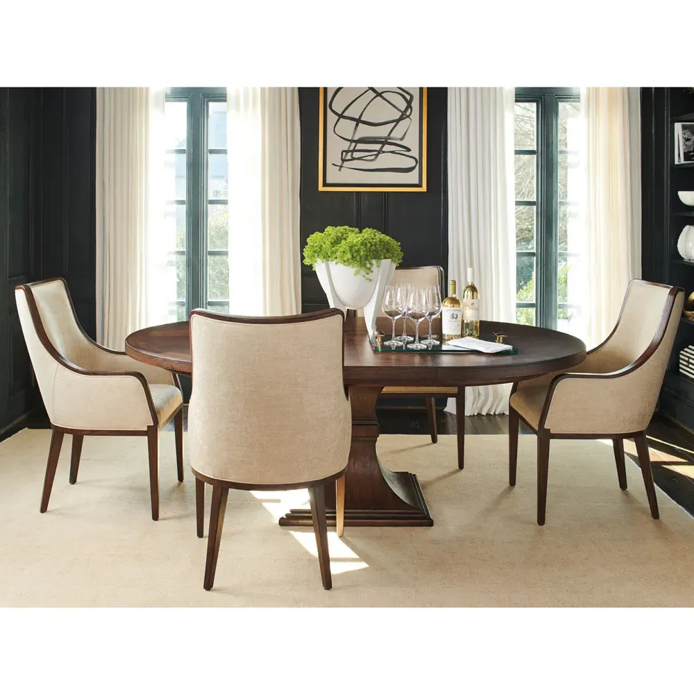 Palo Alto Round Dining Table Extendable - Brown, Walnut