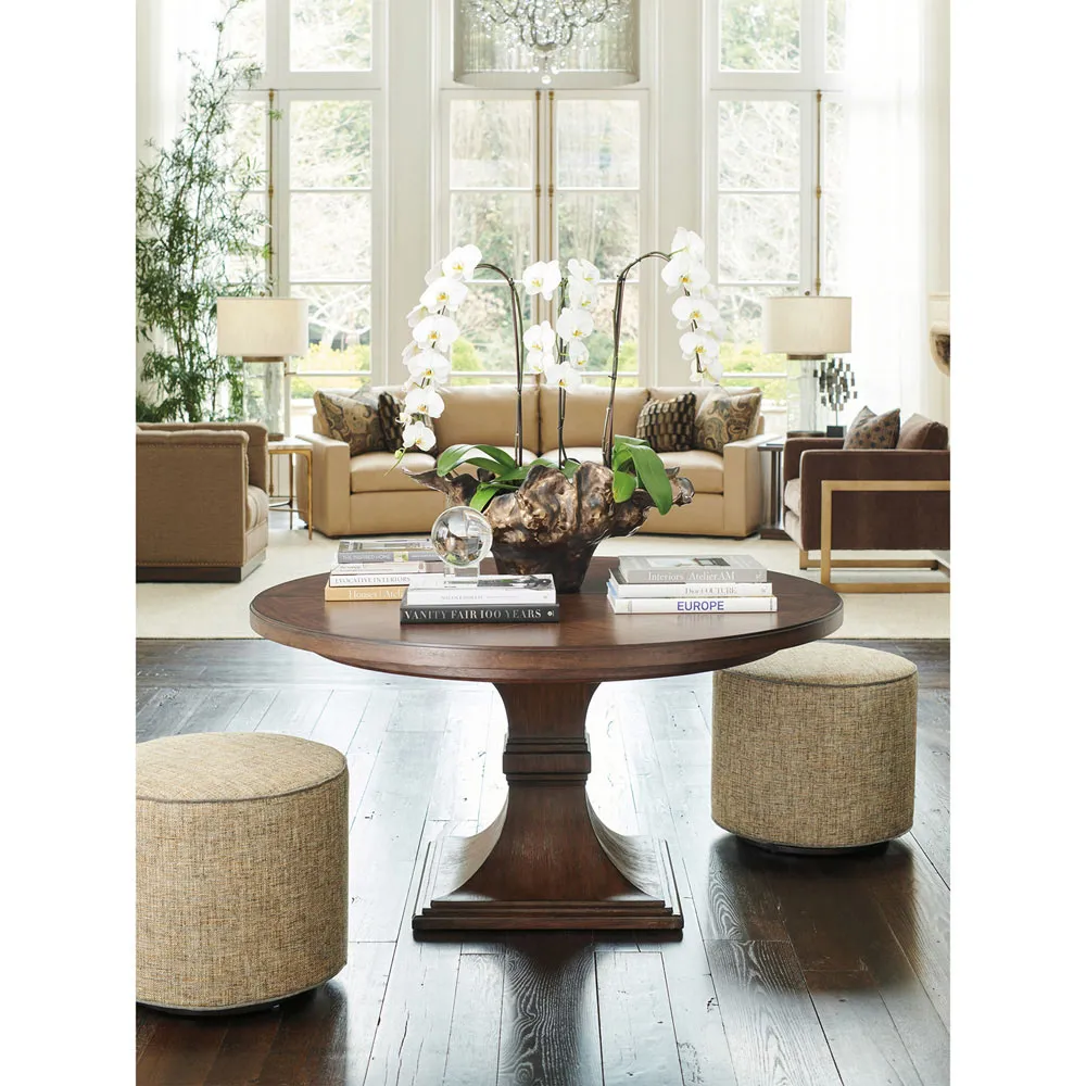 Palo Alto Round Dining Table Extendable - Brown, Walnut