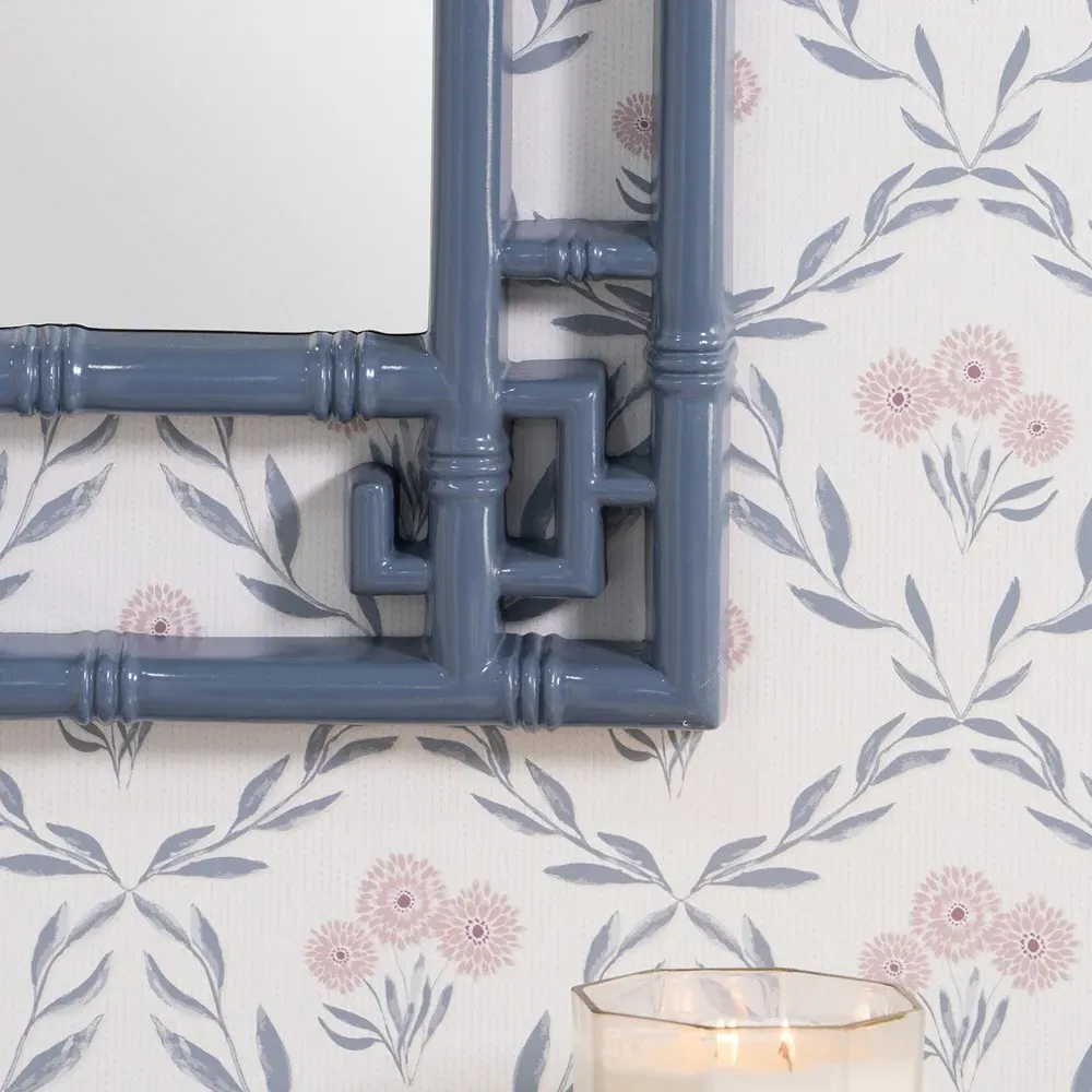 Paloma Pagoda Wall Mirror - Blue, Polyurethane