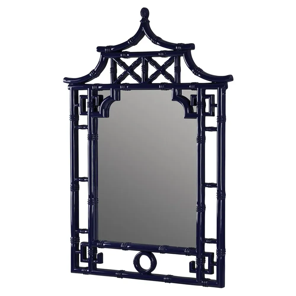 Paloma Pagoda Wall Mirror - Navy Blue, Polyurethane