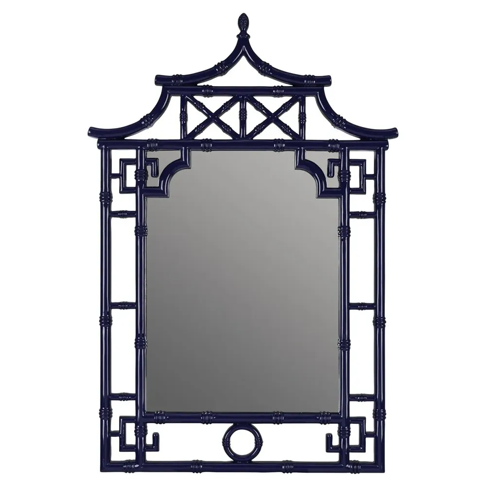 Paloma Pagoda Wall Mirror - Navy Blue, Polyurethane