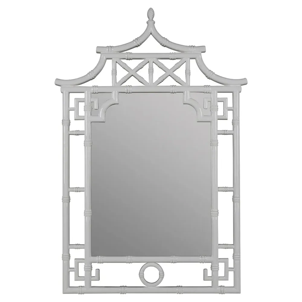 Paloma Pagoda Wall Mirror - White, Polyurethane
