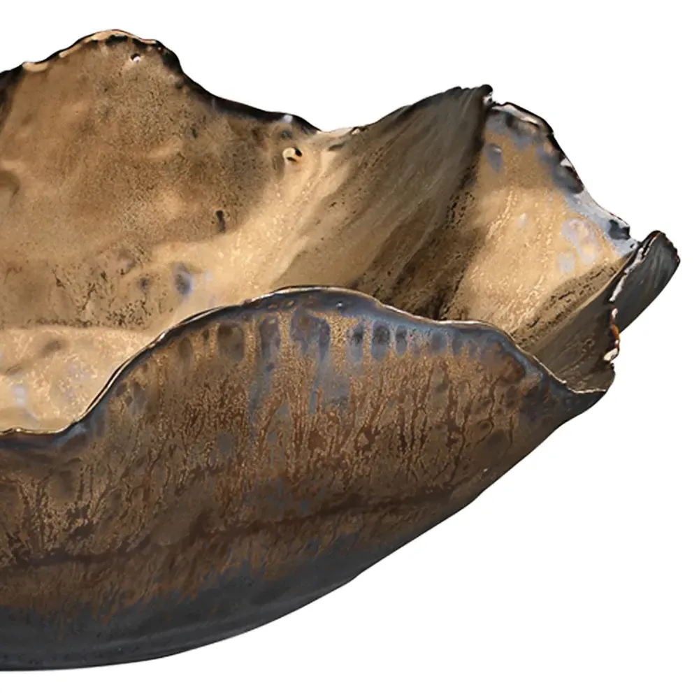 Pamela Floral Decorative Bowl - Gold, Ceramic