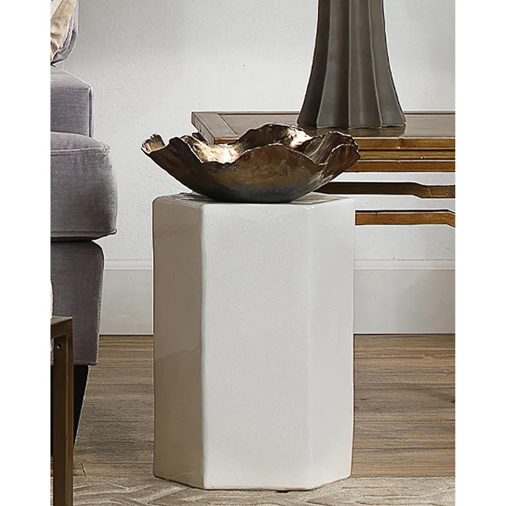 Pamela Floral Decorative Bowl - Gold, Ceramic