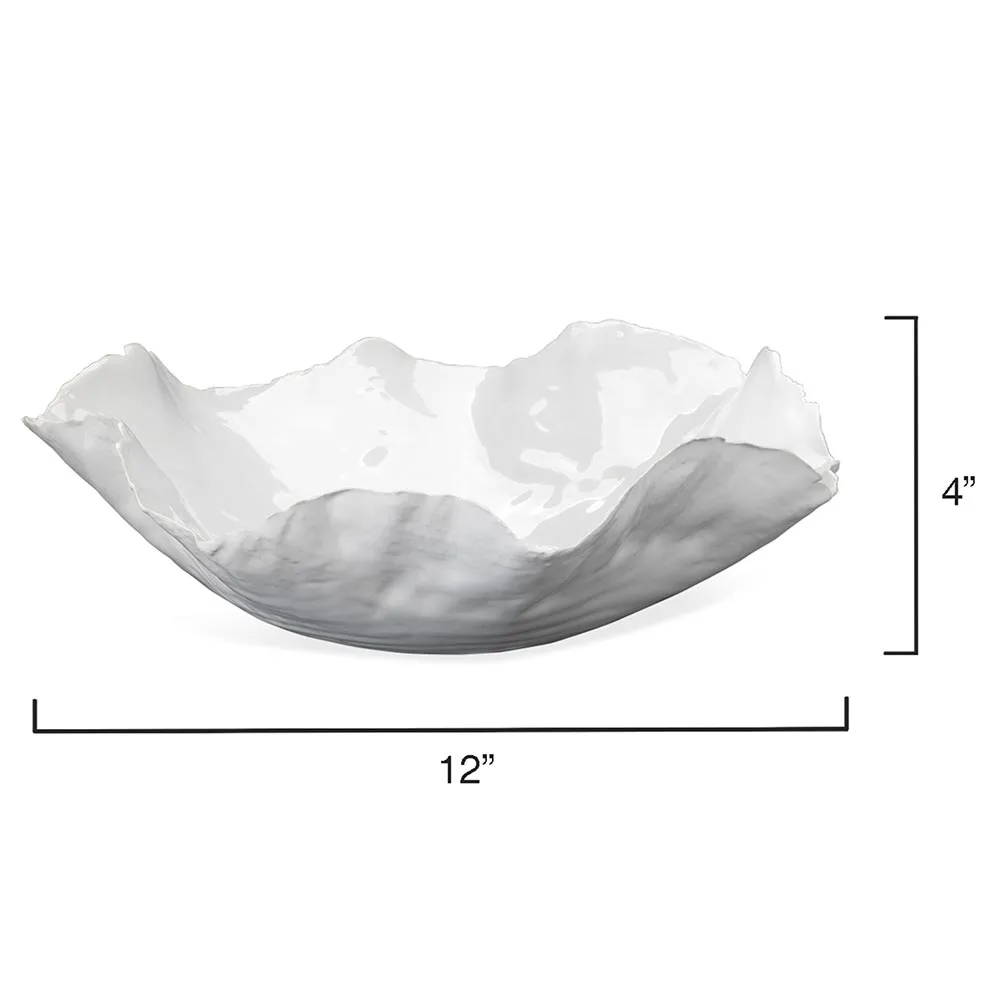 Pamela Floral Decorative Bowl - White, Ceramic