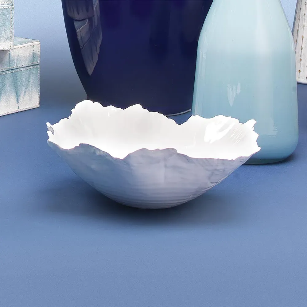 Pamela Floral Decorative Bowl - White, Ceramic