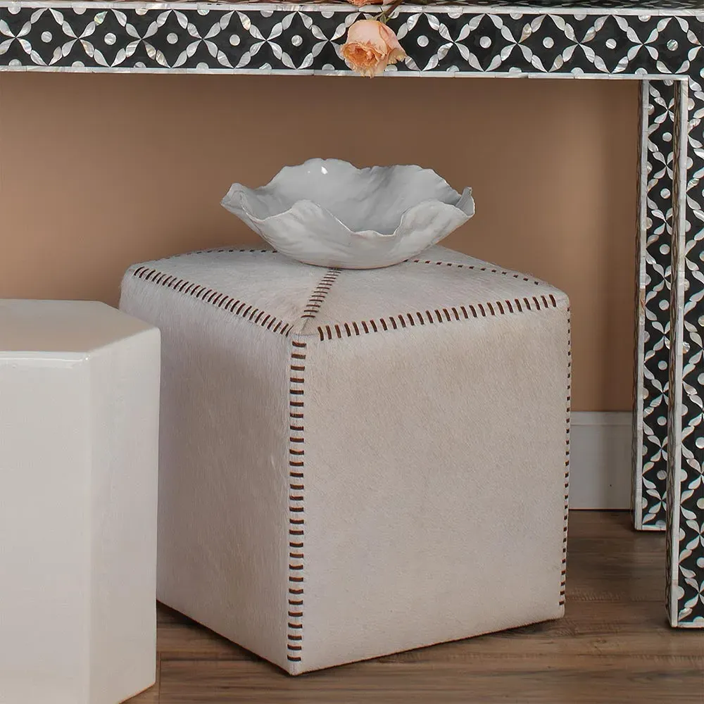 Pamela Floral Decorative Bowl - White, Ceramic